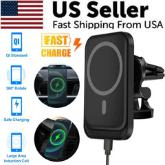 Magnetic Wireless Charger Car Mount Holder For iPhone 12 13 14 Pro Max MagSafe